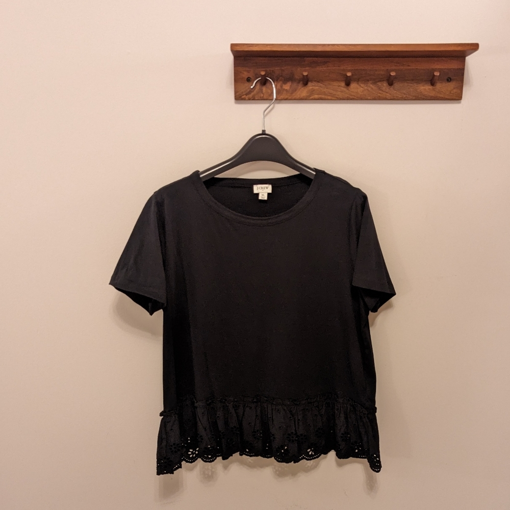 [J.Crew] Black Eyelet T-Shirt